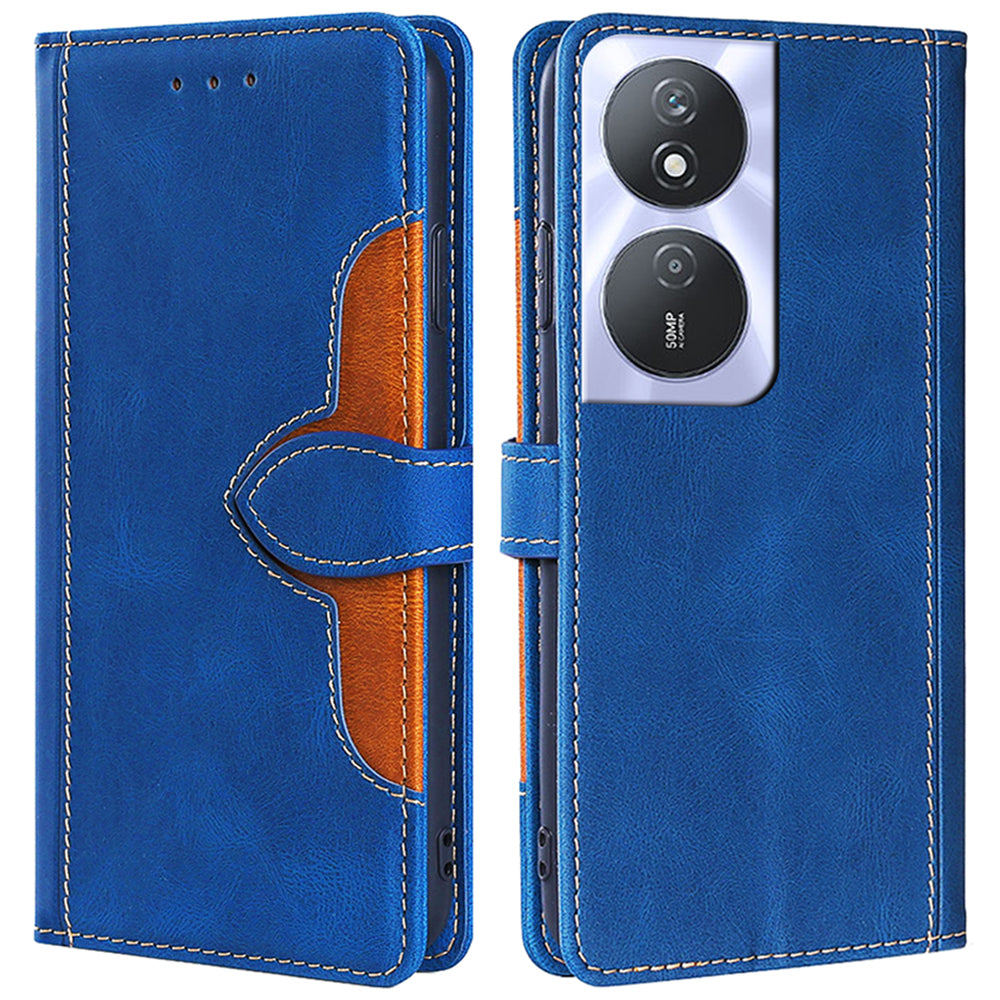 For Honor Play 50 Plus 5G / Play 8T 5G / X7b 4G / 90 Smart Case Wallet Leather Cover Straw Hat Pattern - Blue For Honor Play 50 Plus 5G / Play 8T 5G / X7b 4G / 90 Smart Case Wallet Leather Cover Straw Hat Pattern - Blue
